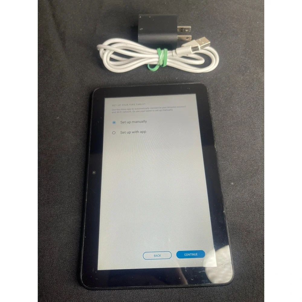 Amazon Fire 7 Tablet 12th Generation Black Model P8AT8Z with Charger Bundle
